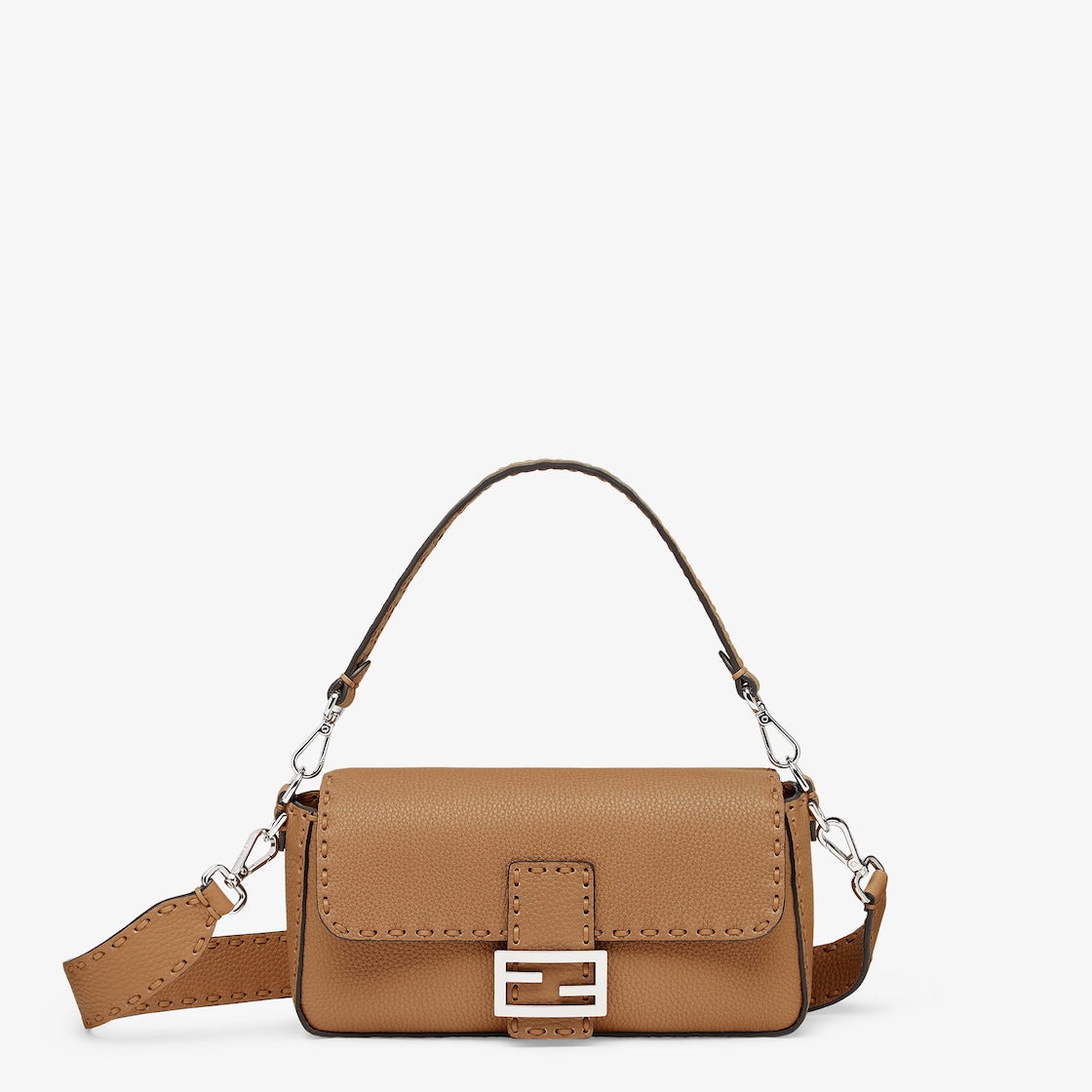 FENDI Baguette® Cappuccino-colored Selleria bag with 612 hand-sewn stitches - Image 1